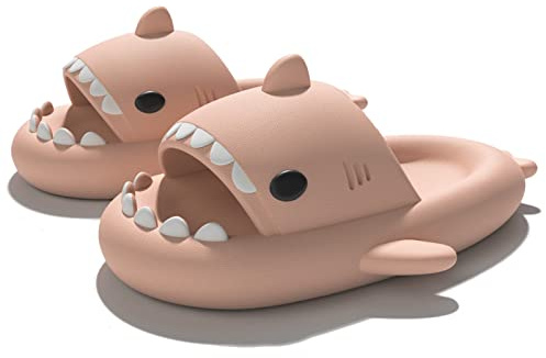 Sisttke Pantoufles De Requin Enfant Shark Slides Chaussures pour piscine et plage Garçon Fille Claquettes Antidérapant Douche Chaussons De Bain Été, Rose, 34/35 EU, Étiquette 220
