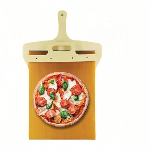 Cáscara de Pizza Deslizante con Asa, Paleta de Pizza de Transferencia Deslizante de Cáscara de Pizza, Lavable en Lavavajillas, Fácil de Limpiar, Tabla de Pizza Deslizante