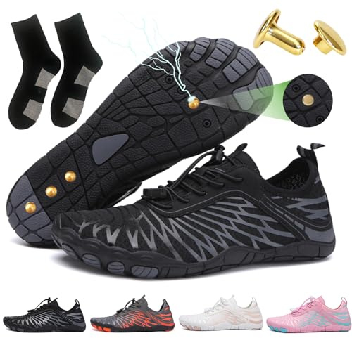 Grounding Shoes with Copper, Conductive Socks & Insoles, Barefoot Shoes Women Men, Outdoor Waterproof Hike Healthy Non-Slip Flexible