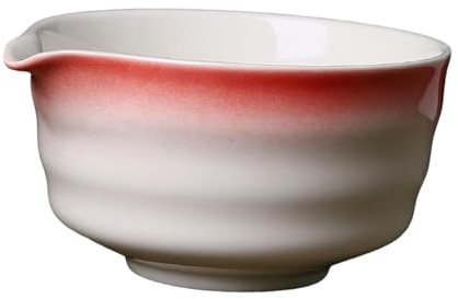 Baoblaze Ceramic Matcha Bowl Handcrafted Chawan Matcha Accessories Matcha Mixing Bowl Japanese Tea Cup for Beginner Family Friends, Red