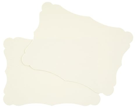 Juego de tarjetas DIN A6 en blanco para manualidades y personalización a elegir con esquinas redondas o contorno vintage, 300 g/m², papel de estraza de hierba, cartón fotográfico (marfil vintage, 40