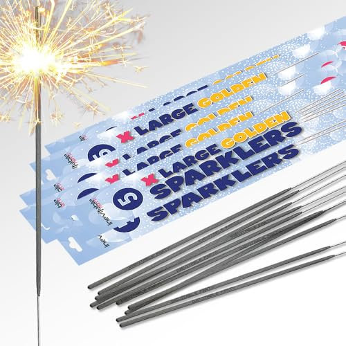 Pack of 50 x 30cm (12) X Large Golden Sparklers | Classic Golden Effect Sparkles (50)