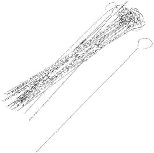 Zerodeko Grillspieße Edelstahl 25 Stück Kräftige Fleischspieße Für Geflügel Und Gemüse Wiederverwendbar Hitzebeständig 1,8mm x 20cm Camping Und Grillzubehör