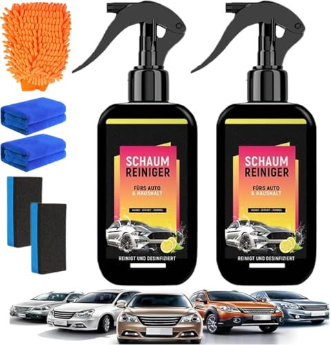 Kit Premium D'Entretien Automobile, 3 en 1 Spray De RevêTement Pour Voiture -2 Bouteilles 100ml, 100% SûR Pour La Peinture Des, ImperméAble et Anti-PoussièRe Car Care Set (2 Jaune)