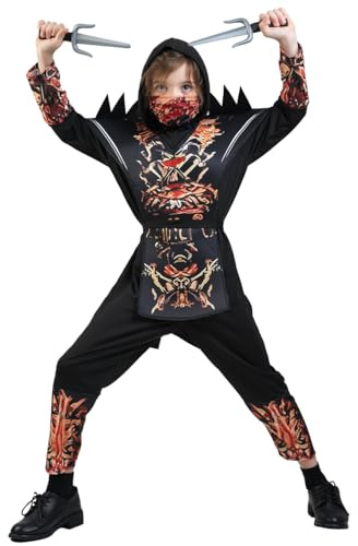 SEA HARE Costume de Guerrier Samouraï Ninja Cool Pour Enfants (S : 4-6 ans)