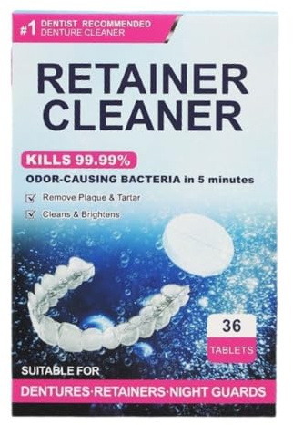 Welari Retainer Cleaner Tablets 36s for Cleaning Dentures, Retainers & Night Guards – Removes Plaque, Anti Yellowing, Stains & Odour – Deep Cleaning Oral Hygiene | (1 Pack)