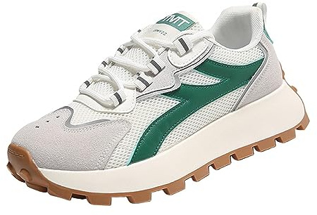Stxdynjy Baskets Femmes Baskets Décontractées Chaussures Sport à Plateforme Sneakers Épais Respirant Légères Mesh Confortables Semelle Flexible Adaptées, Vert 39