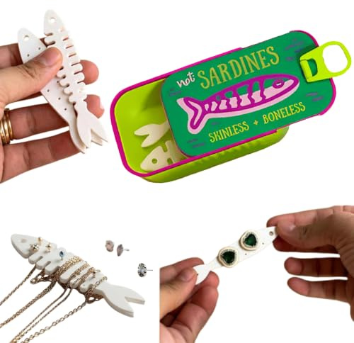 Sardine Smyckeskrin för Kvinnor, Sardine Box Resesmyckesfodral