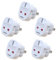 TechMax Pack of 5 UK to US Plug Adaptor Type G to Type A and B UK to USA, Canada, Japan, Thailand, Mexico, Jamaica, Dominican Republic, Barbados, China and more 2 Pin Flat Travel Adapter (White)