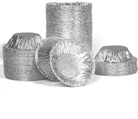 CHSYOO 200 x runde Egg Tart Form Einweg Aluminiumfolie Tassen Backfolienschalen, für Backen kleine Kuchen Muffins Gebäck Pudding Dessert Cupcake