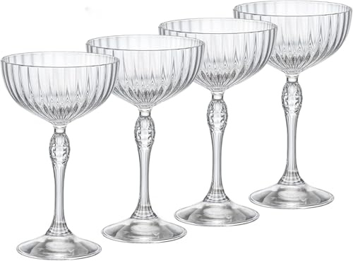 Bormioli Rocco America '20s 220 cl cocktail koppe-glas, klar, set med 4