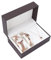 Uhr mit Armband Set, Business Stilvolle Damenuhr Armband Halskette Set Jubiläum Geburtstagsgeschenk Armbanduhr Armreif Armband Schmuck Set Metall Analog Armbanduhr Für Damen(Roségold)