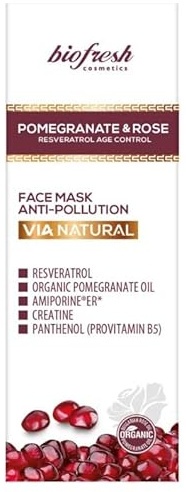 Biofresh Cosmetics Via Natural Rengörande Ansiktsmask Granatäpple 125 ml