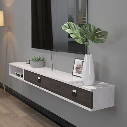 Pmnianhua Mueble de TV para colgar de 55 pulgadas, soporte de TV flotante montado en la pared, centro de consola de medios, gran armario de almacenamiento para sala de estar, oficina en casa (140 cm)