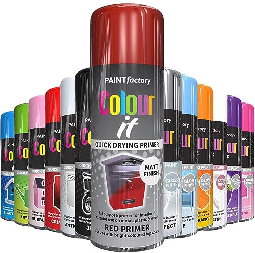 AlezyB 1x Red Primer All Purpose Spray Paint 400ml Professional Quality and Fantastic Finish, Interior, Exterior, Household Multipurpose Spray for Metal | Plastic | Wood | Glass