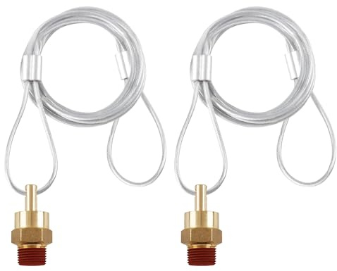 HASAOMOI 2 Pack of 3/8 NPT Air Tank Drain Valve with 60 Cable,For Air Compressor Drain Valve Cable, Semi Truck Trailer