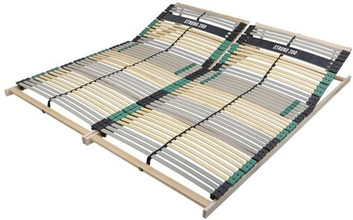 Sleepneo Extra Stabiler Premium Lattenrost 180x200, bis 200Kg belastbar, Kopfteil verstellbar, 42 Latten, 7 Zonen Lattenrost aus Buche und verstärkter Birke, Made in Germany