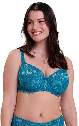 Sans Complexe - Arum - Soutien-Gorge Emboitant en Dentelle avec Armatures - Classique - Uni - Femme - 105E - Bleu Celeste
