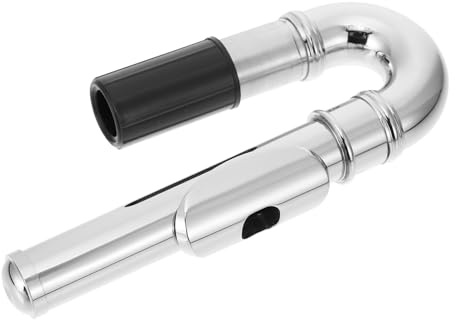 Silver Plated Flute Replacement Mouthpiece, Curved Elbow Head Joint | Nickel Plated Material, Easy Installation, Practical Design, Suitable for Acoustic Flute Players