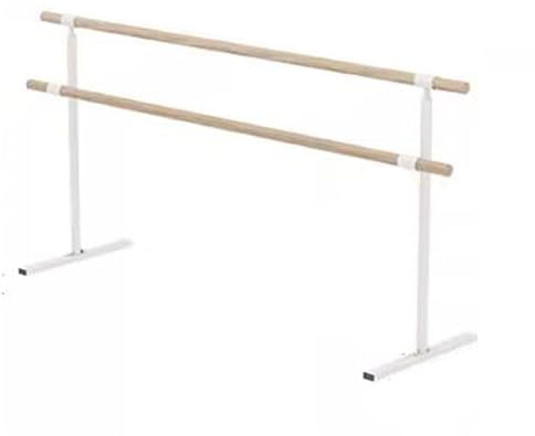 KUANGGE Barra de Ballet Independiente de Madera, Barra de Baile portátil, Barra de Ballet de pie para Adultos y niños, Ejercicio de Gimnasia (Blanco Doble 120 cm)