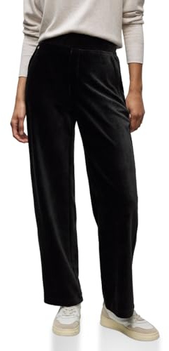 Street One 3716566 Pantalones de Pana de Pierna Recta, Negro, 44W / 30L Mujeres