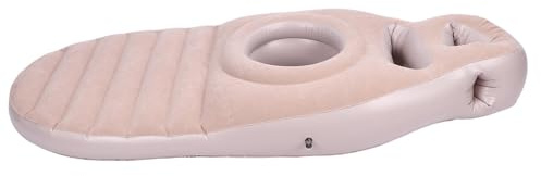 Phefop Uppblåsbar Graviditetskudde, Gravidkuddar Lätt PVC Helkroppskudde med Maghål för Magen Sovmassage Hemresa Använd Uppblåsbar Graviditetskudde, (Grå)