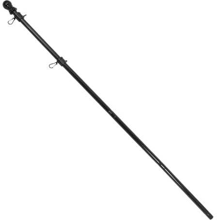 BCOATH Asta Portabandiera in Metallo Antiruggine Supporto da Parete per Esterno Casa, Set 1 Pezzo, Bastone Bandiera per Giardino, Nero, Lunghezza 153 CM