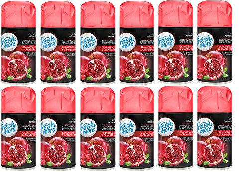 Fresh & More Lufterfrischer Nachfüller (12er Pack) 250ml, Granatbaum&Cranberry