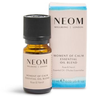NEOM Moment of Calm Essential Oil Blend, Wild Rose & Neroli, 10ml | Lifts mood & promotes inner peace; rejuvenating neroli; de-stress ritual; natural fragrance