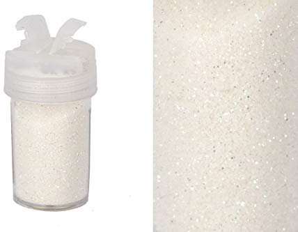 Creativery Glitzerpulver 0,26mm Dose 2,5x5,5cm mit Streudeckel Glitzerstaub Glitter Basteln Nailart Farbauswahl: perlweiß 020