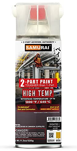 SAMURAI 2-Part Spray Paint for Industrial - High Temp (Silver, Pack of 1 can)