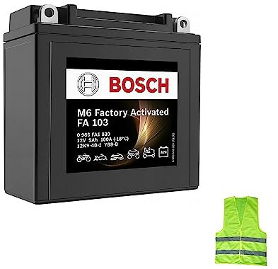 Kompatibel mit Piaggio Fly 4T 50 ab Baujahr 2005 bis 2012 Akku Bosch YB9-B FA103 bereits, versiegelt aktive Batterien 9 Ah Ampere 12 Volt 136 x 76 x 34 mm