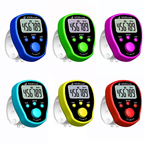 LINGJIONG Contador Digital de Dedos, Contador de Mano para Vuelta, Color Aleatorio, Accesorios para el hogar, Contador de Mano para natación, Correr, Ciclismo