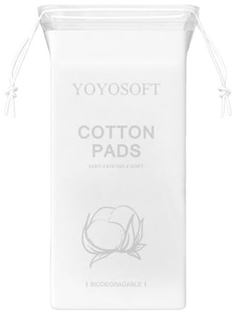 ulafbwur Thin Cotton Pads for Skincare Pad Makeup Removal 100pcs/bag Ultra Nail Polish Soft Lint-free Absorbent Square Nails Lips Eyes Dry/wet Use Versatile White