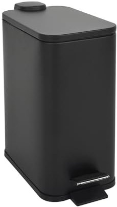 SVITA ST5 Mülleimer Treteimer Tretmülleimer Abfalleimer 5l Bad Küche inklusive Inneneimer Tretmechanismus Softclose-Deckel Tragegriff rechteckig Schwarz