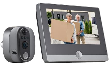 Swokely WiFi 1080P Video Doorbell Camera, 2.4GHz Peephole Camera Door Viewer with 4.3inch LCD Display, 120 Degree View Angle, Night Vision, Motion Detection, 2-Way Audio, Rechargeable Battery