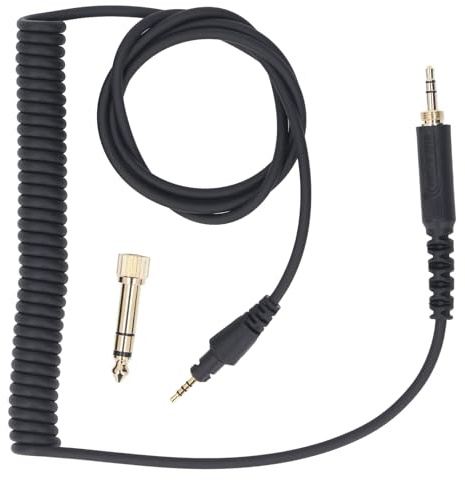 Cable de Audio en Espiral de Repuesto para Pioneer DJ HDJ CUE1 HDJ CUE1BT HDJ X5 HDJ X7 HDJ S7, Cable de Sonido de Extensión de Resorte con Enchufe de 3,5 Mm y Adaptador de 6,3 Mm