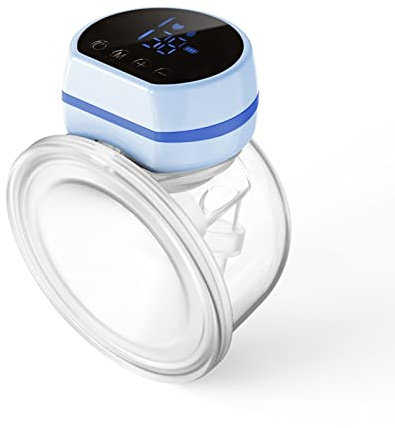 Handmilchpumpe, Milchpumpe, 9-Stufen-Saug-LED-Anzeigebildschirm, Geeignet für Reisende und Berufstätige Mütter (1#BL)