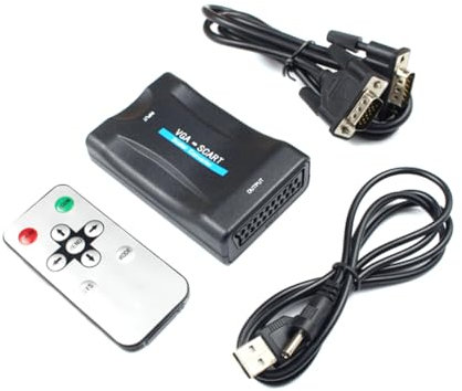 OSALADI Adaptador Vga Scart Convertidor Escalador para Adaptador Vga Conector De Vídeo Scart