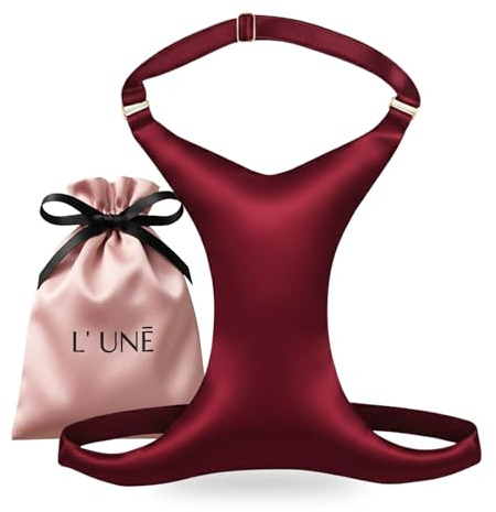 L’UNĒ Sujetador Antiarrugas Escote | Sujetador para Dormir | Lencería Antiedad | Almojada Anti Arrugas para el Pecho | Regalo Mujer | Talla Unica | Rojo Burdeo