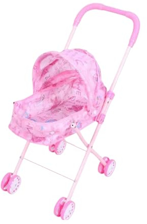 Poussette pour Poupée - Poussette Pouponnette avec Toit Anti-UV, Pliable Jeu d'Imitation,pour La Maison Voyage Fête Anniversaire École Extérieur Garçons