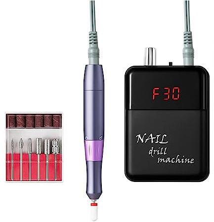 Trapano elettrico per unghie, Lima For Unghie Elettrica Portatile Ricaricabile For Trapano For For Manicure Lucidatore For Con Elettrico For Display LCD per allenamento e uso domestico(Noir)