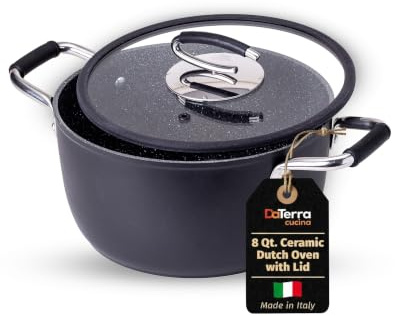 DaTerra Cucina - Nonstick Ceramic Dutch Oven with Lid - Oven Safe Pot, 8Qt