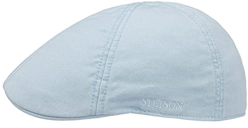 Stetson Texas Cotton Flat Cap with UV Protection 40+ - Cotton Peaked Ivy Cap - Solid-Color Cap for Spring/Summer Pigeon Blue M (56-57 cm)