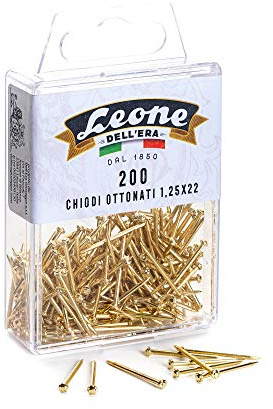 200 Chiodi Ottonati per Appendere Quadri 1,25x22 mm