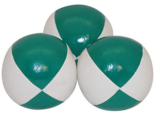 Juggling Balls Professional Style Set of 3 - How to Juggle Kit with Bean Bags for Juggling for Beginners with Vibrant Colors, Great Feel, Ultra Durable (White/Green)