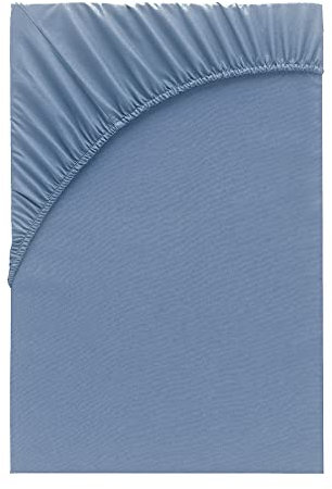 Class Home Collection Spannbettlaken 140x200cm - 160x200cm Jersey Baumwolle Rauchblau
