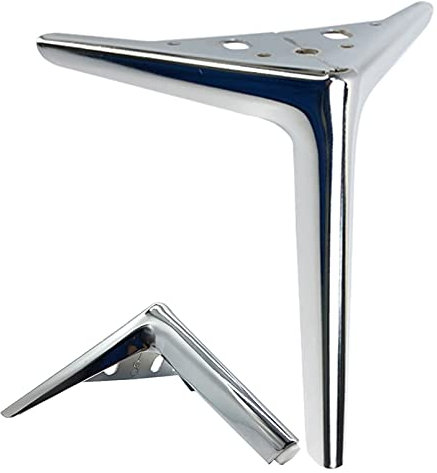 LOVEM Mobelbeine Silber, Möbelfüße Metall Möbelfüsse, Dreieck Schrankfüße Schwere Sofa Füße TV Bank Füße Sideboard Füße Couchtischbeine DIY Metall Tischfüße mit Schrauben,4 Stück (12cm,Silber)