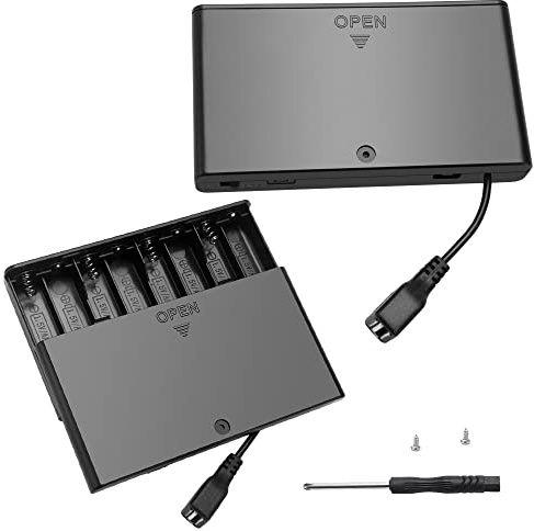 VooGenzek 2 ST AA 12V Batterihållare Fodral Plast Batteriförvaringsbox, med ON/OFF-Brytare + USB honuttag