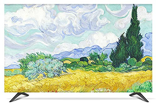 TV Cover Cover Sun Protection Computer Monitor Protector for Wall Hanging Desktop Curved Type Screen Soft Fabric Craft Tv cover (Color : H, Specification : 78 inch)